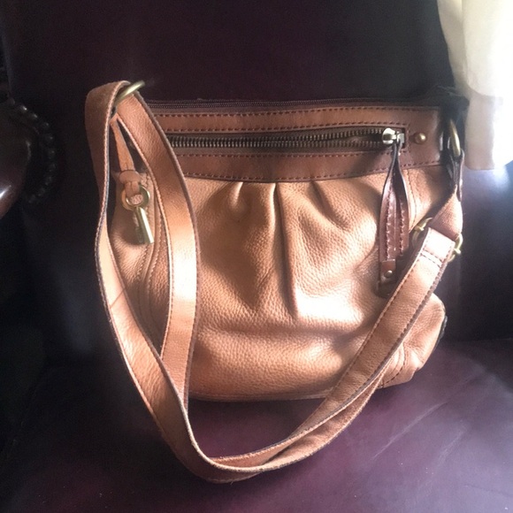 Handbags - Fossil Tan Leather Slouchy Shoulder Bag